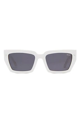 DEZI Switch 55mm Square Sunglasses in White /Dark Smoke at Nordstrom