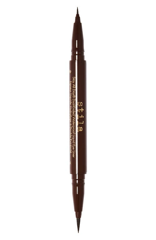 Stila Stay All Day Dual-Ended Liquid Eyeliner in Dark Brown at Nordstrom