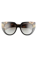 Prada 52mm Cat Eye Sunglasses in Black/Tortoise/Grey Gradient at Nordstrom