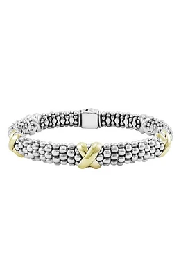 LAGOS Caviar X Two-Tone Rope Bracelet in Sterling Silver/Gold at Nordstrom, Size 8