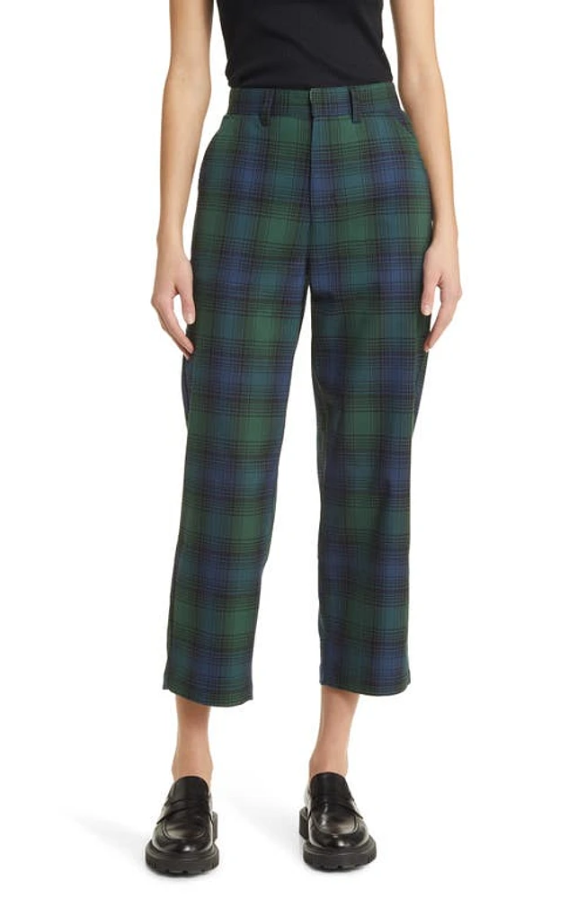 Brixton Niles Plaid Straight Leg Pants Pine Needle at Nordstrom,