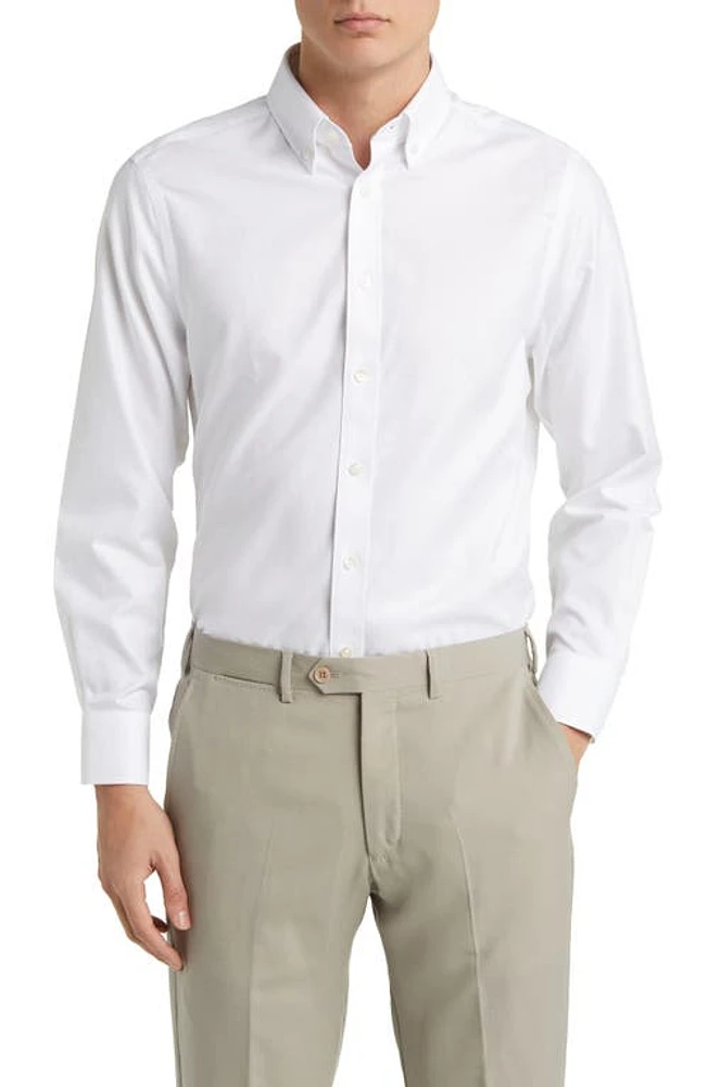 Charles Tyrwhitt Slim Fit Non-Iron Solid Twill Button-Down Dress Shirt White at Nordstrom,