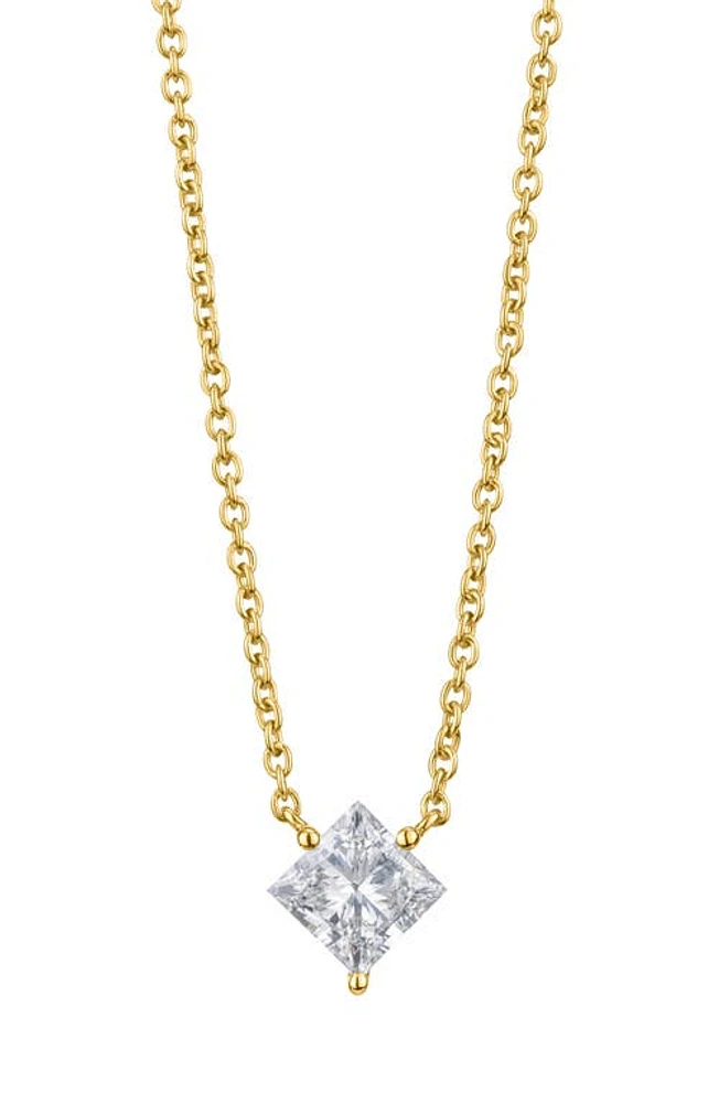 LIGHTBOX 1-Carat Princess Cut Lab-Grown Diamond Pendant Necklace in White/14K White Gold at Nordstrom