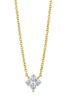 LIGHTBOX 1-Carat Princess Cut Lab-Grown Diamond Pendant Necklace in White/14K White Gold at Nordstrom