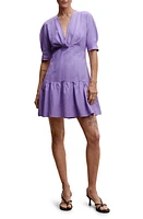 MANGO Ruffle Hem A-Line Dress in Medium Purple at Nordstrom, Size 4