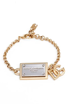 Dolce & Gabbana ID Tag Mixed Metal Bracelet in Gold at Nordstrom