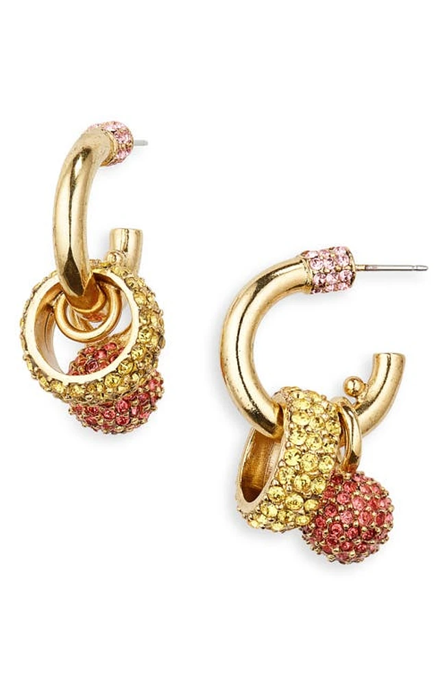 Oscar de la Renta Charm Hoop Earrings in Pink Multi at Nordstrom