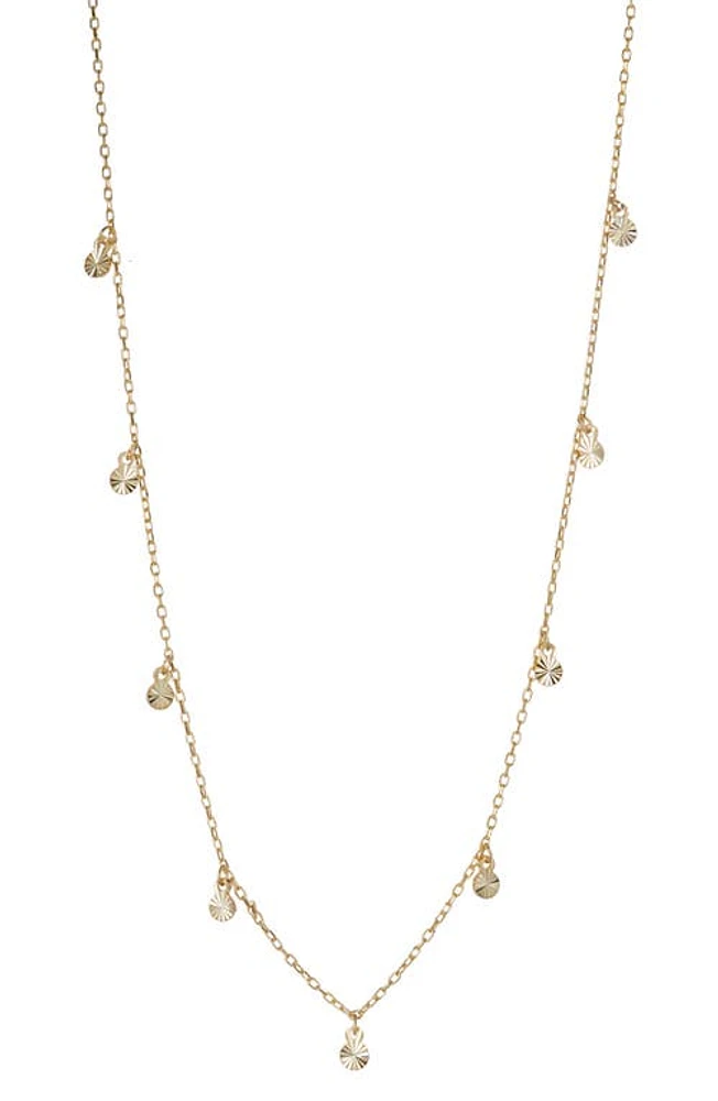 Argento Vivo Sterling Silver Diamond Cut Disc Charm Necklace in Gold at Nordstrom