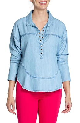 APNY Grommet Henley Chambray Top Light Indigo at Nordstrom,