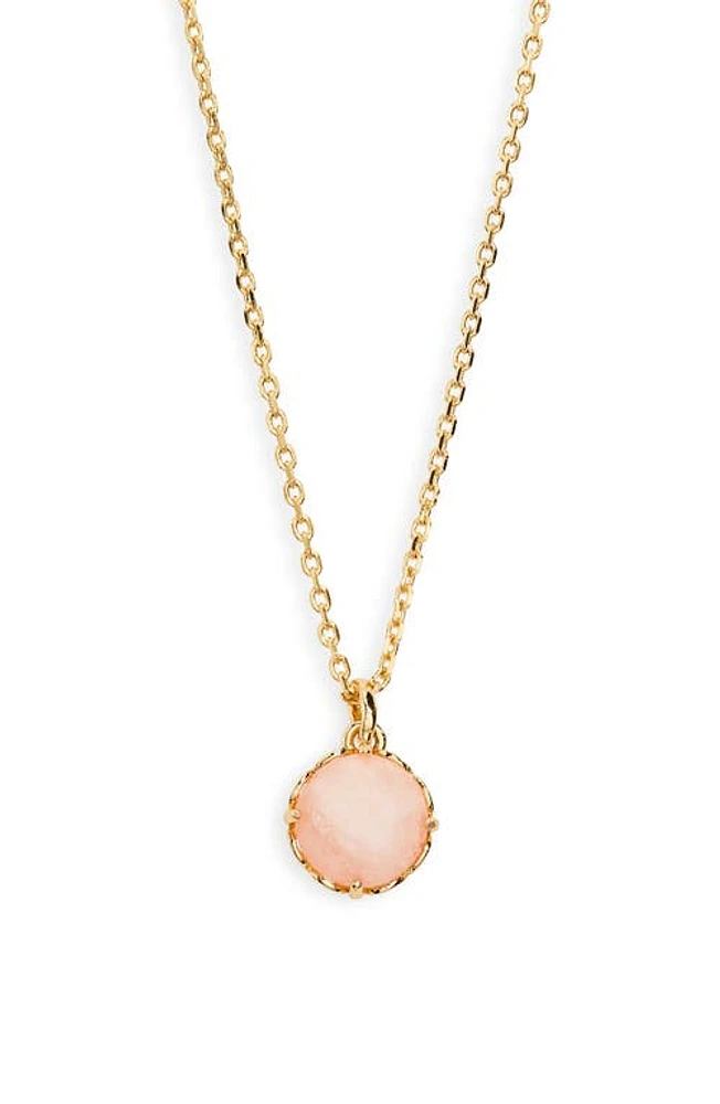 Kate Spade New York round crystal pendant necklace in Pink Quartz at Nordstrom