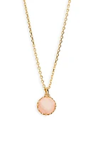 Kate Spade New York round crystal pendant necklace in Pink Quartz at Nordstrom