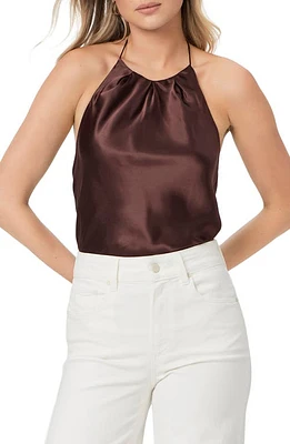 PAIGE Gisele Sleeveless Silk Blend Top Rum Raisin at Nordstrom,