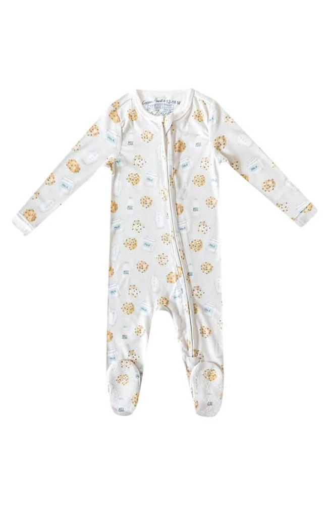 Copper Pearl Zip-Up Footie Pajamas Chip at Nordstrom,