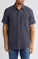 Treasure & Bond Cotton Gauze Short Sleeve Button-Up Shirt at Nordstrom,