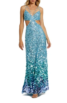 Mac Duggal Sequin & Paillette Cutout Detail Gown at Nordstrom,