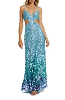 Mac Duggal Sequin & Paillette Cutout Detail Gown at Nordstrom,