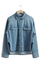 & Other Stories Denim Button-Up Shirt Soft True Blue at Nordstrom,