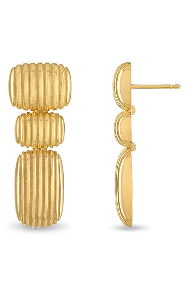 Pamela Zamore Isla Oblong Cushion Drop Earrings in Gold at Nordstrom