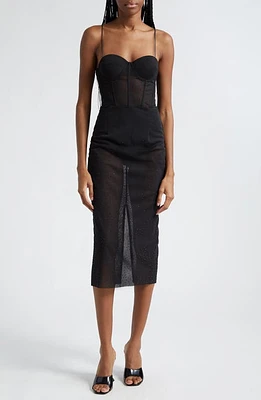 Rebecca Vallance Lucienne Midi Dress in Black at Nordstrom, Size 12 Us