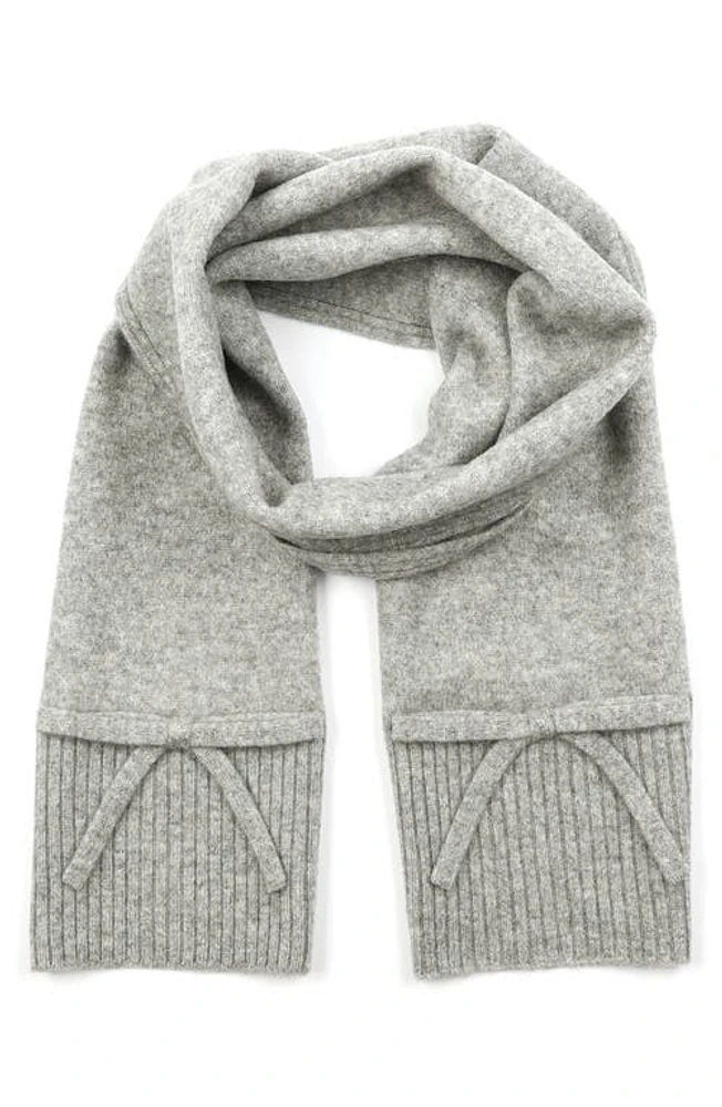 Kate Spade New York bow wool scarf in Heather Gray at Nordstrom