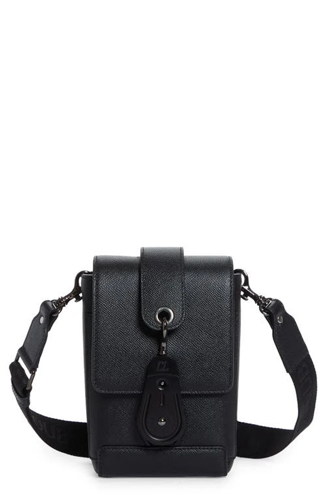 Christian Louboutin Groovy North/South Calfskin Crossbody Bag in Black/Black/Black at Nordstrom