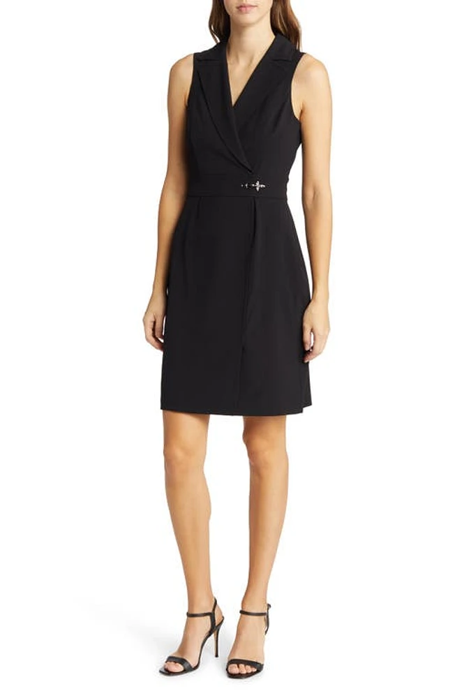 Tahari ASL Sleeveless Wrap Dress in Black at Nordstrom, Size 16