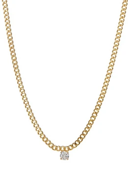 Luv AJ Cubic Zirconia Solitaire Necklace in Gold at Nordstrom