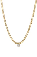 Luv AJ Cubic Zirconia Solitaire Necklace in Gold at Nordstrom