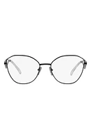 Prada 54mm Round Optical Glasses in Black at Nordstrom