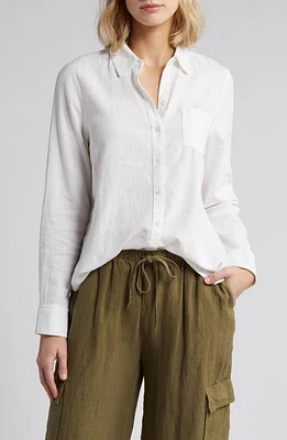 caslon(r) Linen Blend Button-Up Shirt at Nordstrom,