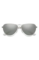 Smith Langley 60mm ChromaPop Polarized Aviator Sunglasses in Silver /Platinum Mirror at Nordstrom