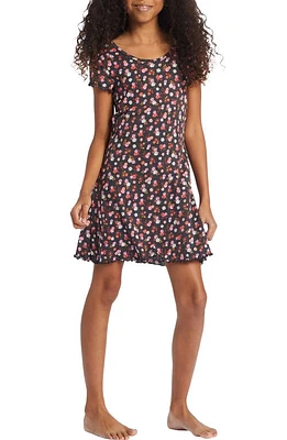 Billabong Kids' Simply Cute Floral T-Shirt Dress in Black Pebble at Nordstrom, Size Xs