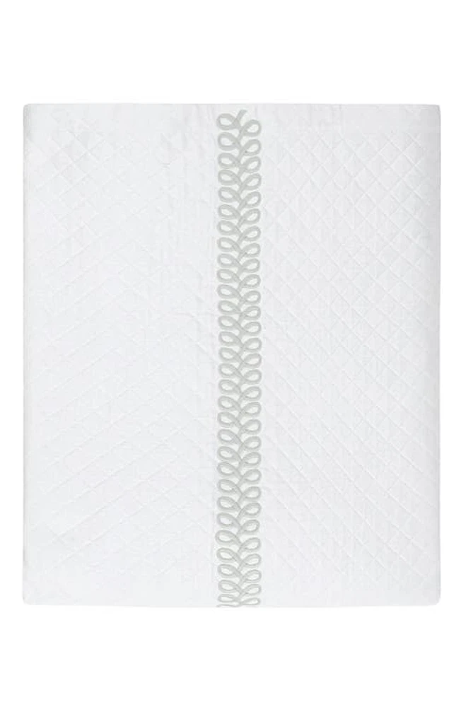 Matouk Astor Braid Matelassé Coverlet in Silver at Nordstrom