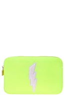 Bloc Bags Medium Lightning Bolt Cosmetics Bag in Neon Yellow at Nordstrom