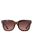 Velvet Eyewear Gracie 56mm Gradient Polarized Round Sunglasses in Tortoise at Nordstrom