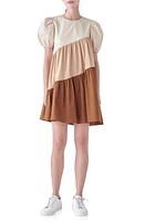 English Factory Colorblock Puff Sleeve Shift Dress Multi at Nordstrom,