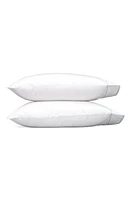 Matouk Set of 2 Ansonia 500 Thread Count Cotton Percale Pillowcases in White/Almond at Nordstrom