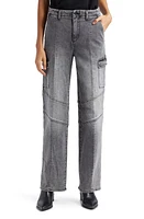 L'AGENCE Brooklyn High Waist Wide Leg Utility Jeans Magnesite at Nordstrom,