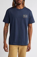 Brixton Grade Logo Graphic T-Shirt Washed Navy/beige/washed Coppe at Nordstrom,