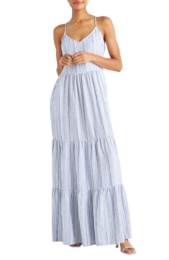 Splendid Marseille Stripe Tiered Cotton Maxi Sundress at Nordstrom,