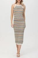 525 Joelle Stripe Knit Midi Dress Bleach White Multi at Nordstrom,