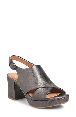 Söfft Liv Slingback Platform Sandal in Dark Pewter at Nordstrom, Size 11