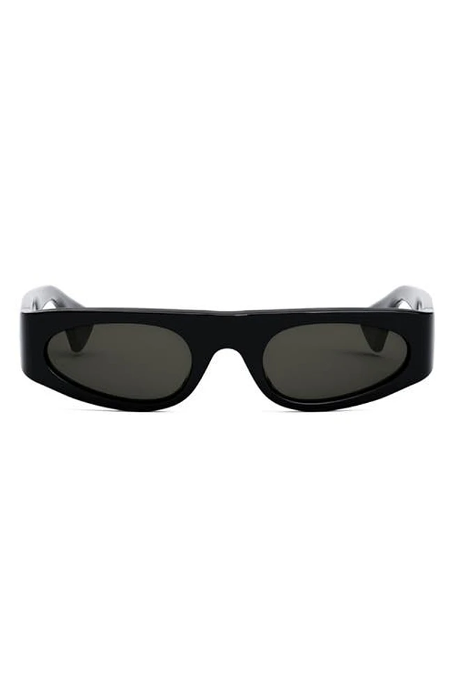 CELINE Bold 3 Dots Rectangular Sunglasses in Shiny Black /Smoke at Nordstrom