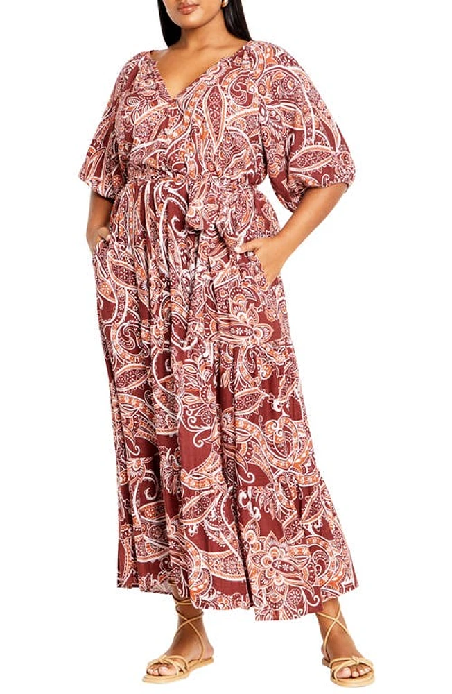 City Chic Paisley Charm Maxi Dress at