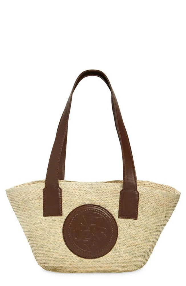 Altuzarra Small Watermill Straw & Leather Tote in Praline at Nordstrom