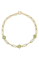 Bony Levy Iris Diamond & Peridot Station Bracelet in 18K Yellow Gold at Nordstrom, Size 7