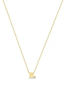 Zoë Chicco Diamond Initial Pendant Necklace in Yellow Gold-R at Nordstrom, Size 16