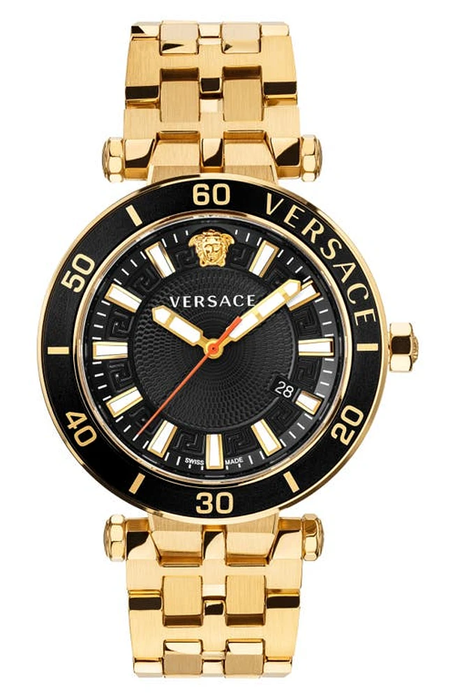 Versace Greca Sport Bracelet Watch, 43mm in Gold at Nordstrom