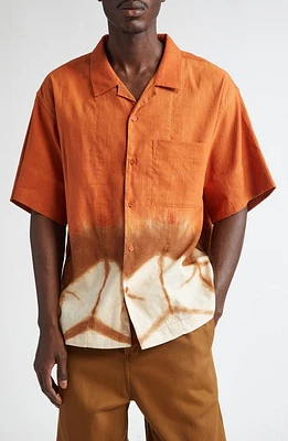 Story mfg. Greetings Cotton & Linen Camp Shirt Sun Clamp at Nordstrom,