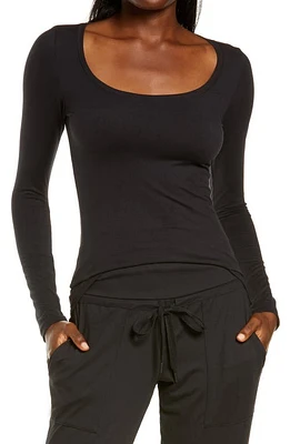 Felina Velvety Soft Scoop Neck Top Black at Nordstrom,